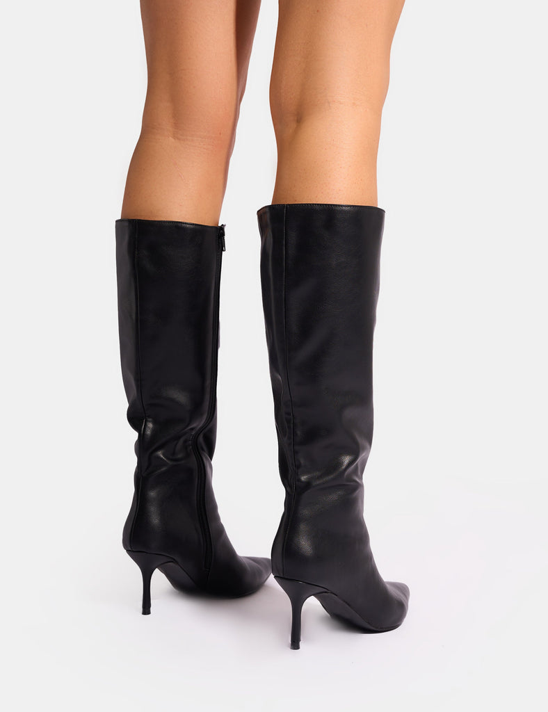 靴 aMelted Boots Black 39 poolde Melted Wedge Boots – POOLDE