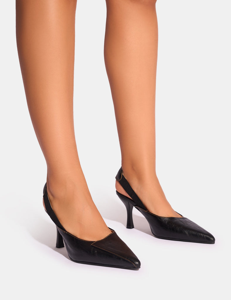 【AAKE】CALLY STILLETO HEELS Capone Pointed Toe Slim Block High Heel Women Brick Shoes