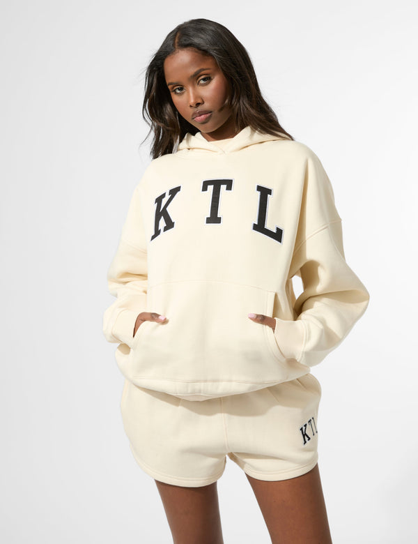 Kaiia KTL Logo Oversized Hoodie Buttercream