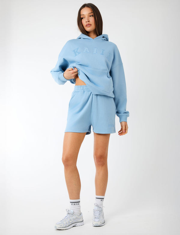 Kaiia Logo Sweat Shorts Steel Blue