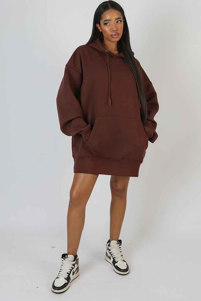 Lovers + Friends Oversized Hoodie Dress in Cocoa Size XS retailer