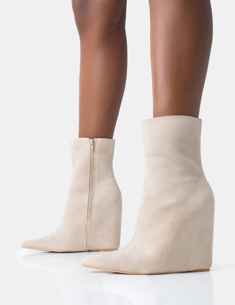 suede boot wedges