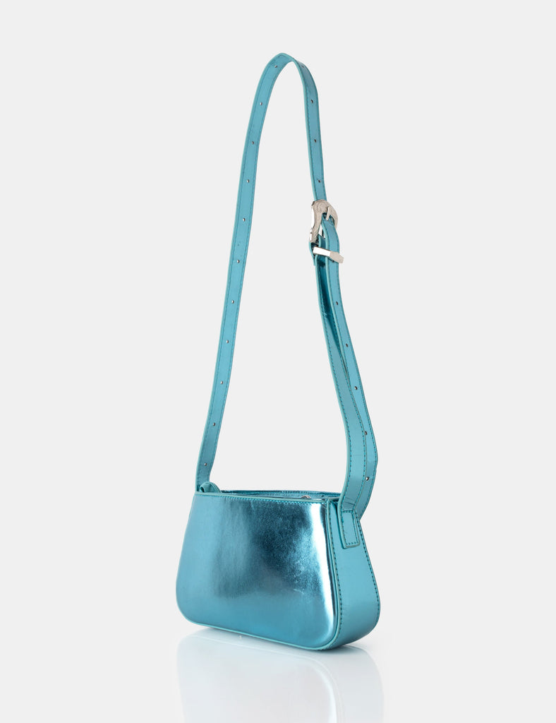 Kass Metallic Blue Western Adjustable Shoulder Crossbody Bag Public Desire