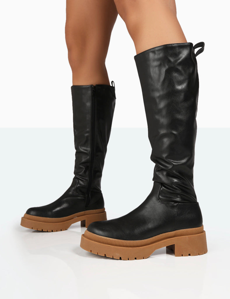 Chunky sole clearance knee high boots