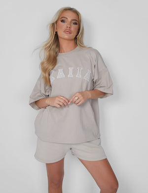 Kaiia Oversized T-shirt Stone