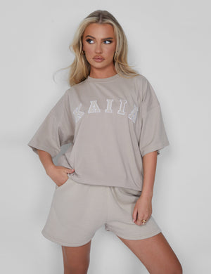 Kaiia Oversized T-shirt Stone