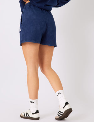 Kaiia Applique Logo Sweat Shorts Denim Blue