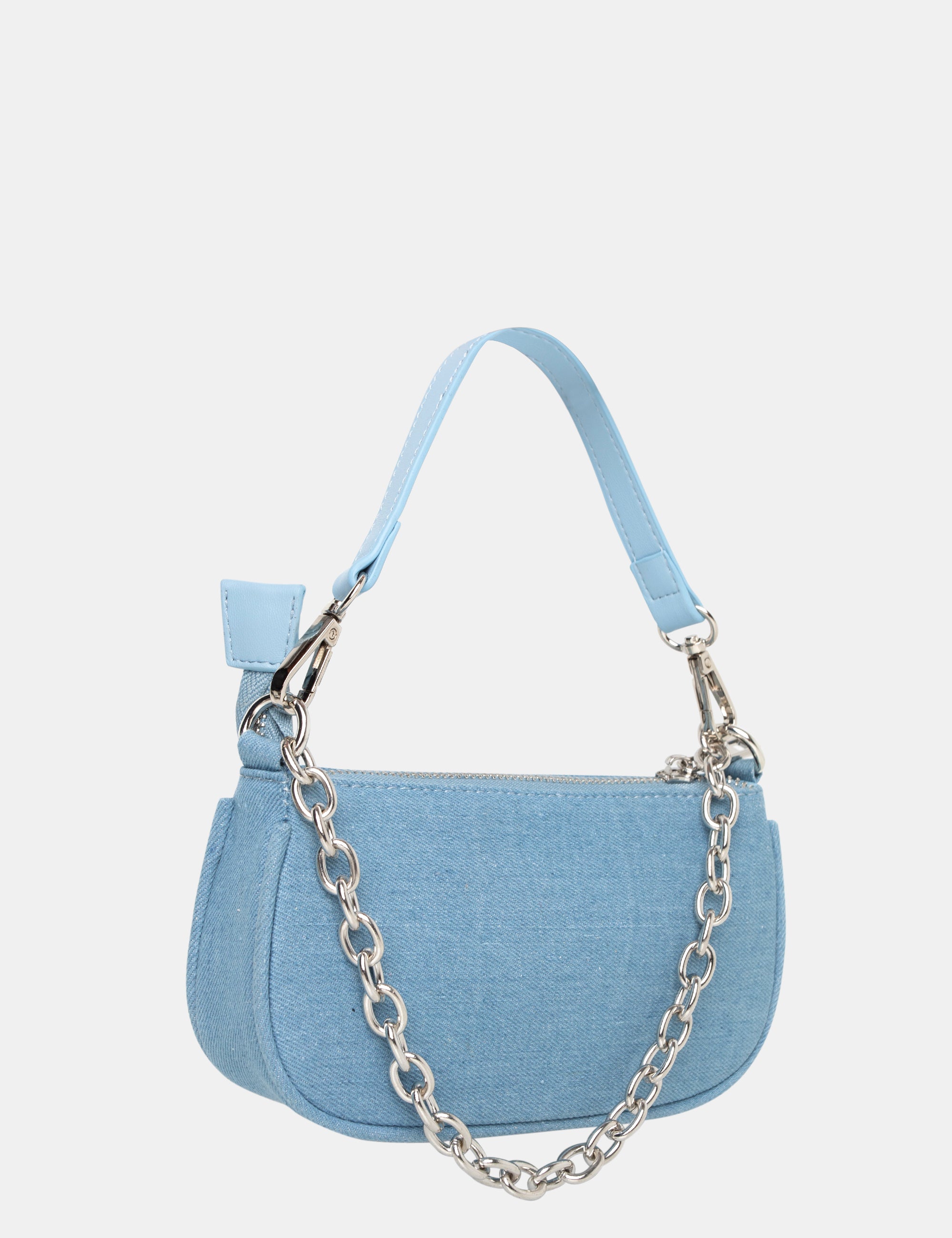 Public Desire Pale Blue Denim Chain Shoulder Bag