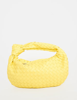 The Blame Lemon Woven Pu Knot Detail Mini Pu Bag