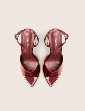 Caught on Wine Peep Toe Curved High Heel