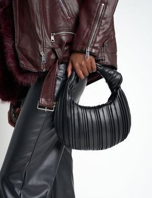 The Emily Black Pleated Bag