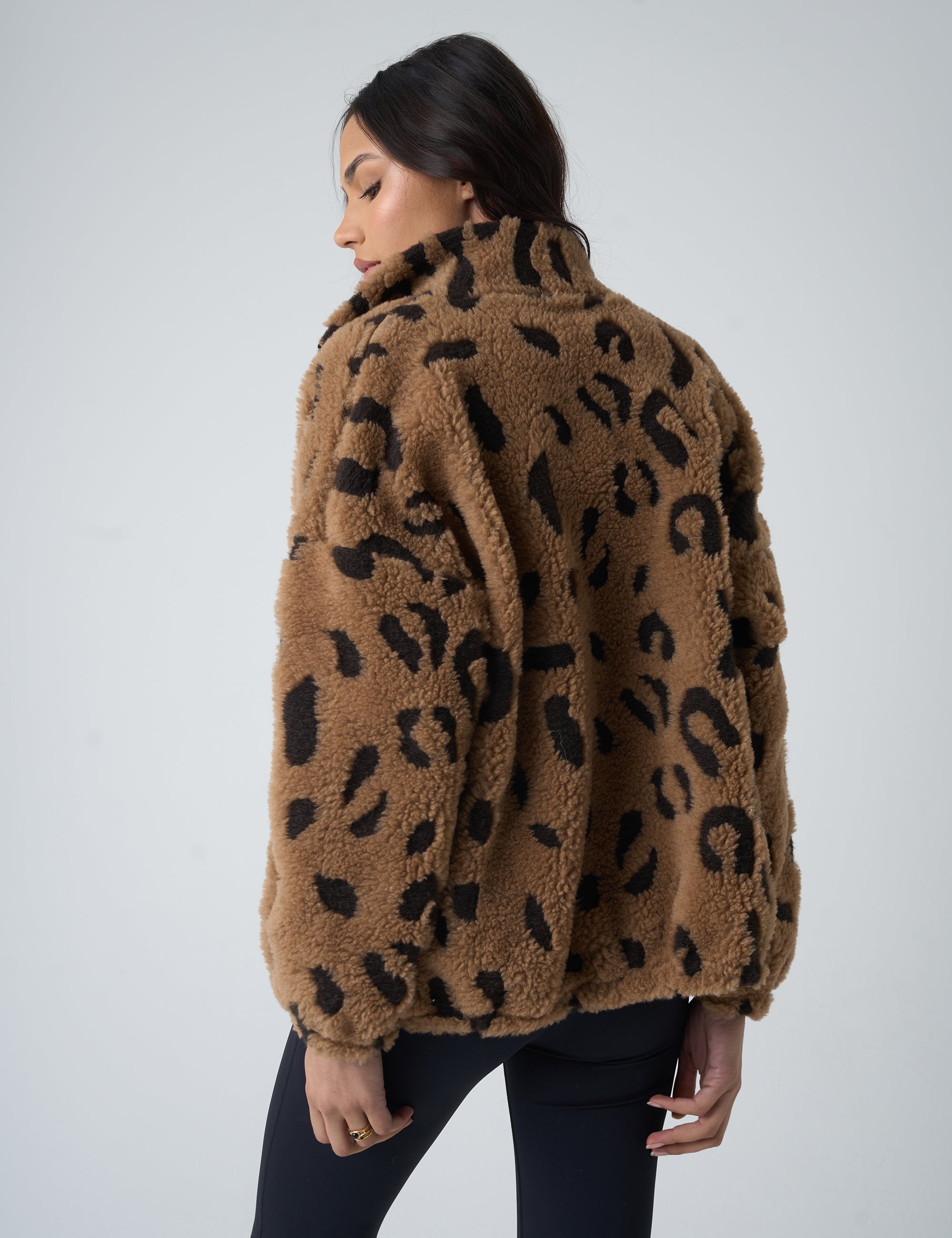 Zip Up Fleece Jacket Leopard | Public Desire