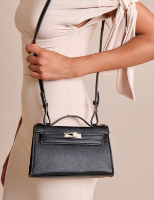 The Kimberely Top Handle Structured Bag Black