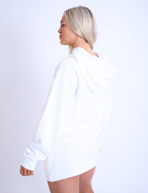 Kaiia Sport Oversized Hoodie White & Beige