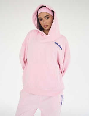 Kaiia Studio Bubble Logo Oversized Hoodie Baby Pink & Blue