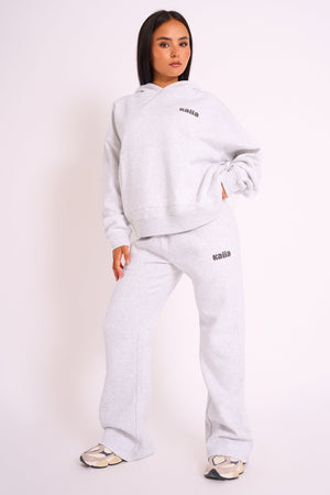 Kaiia Studio Bubble Logo Oversized Hoodie Grey Marl