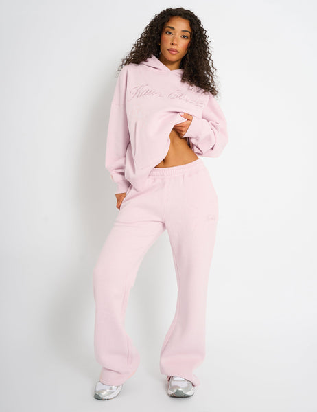 Kaiia Wide Leg Sweat Pants Pink Chai | Public Desire