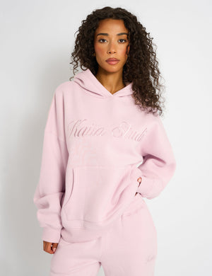 Kaiia Studio Script Logo Oversized Hoodie Pink Chai