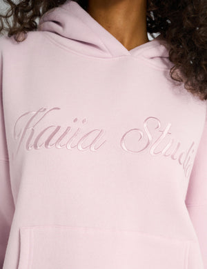 Kaiia Studio Script Logo Oversized Hoodie Pink Chai