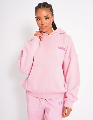 Kaiia Star Graphic Oversized Hoodie Baby Pink