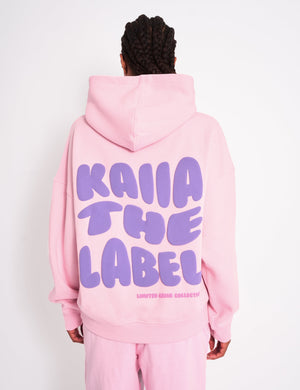 Kaiia Star Graphic Oversized Hoodie Baby Pink