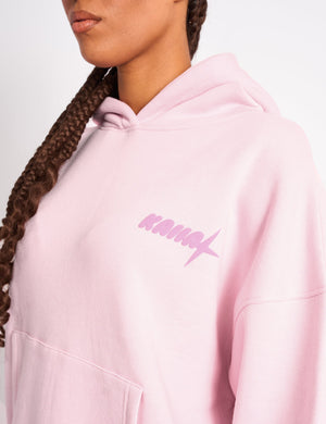 Kaiia Star Graphic Oversized Hoodie Baby Pink