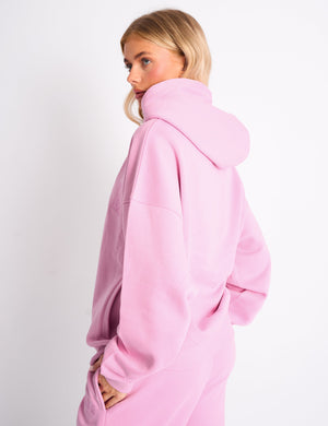 Kaiia Slogan Oversized Hoodie Candy Pink