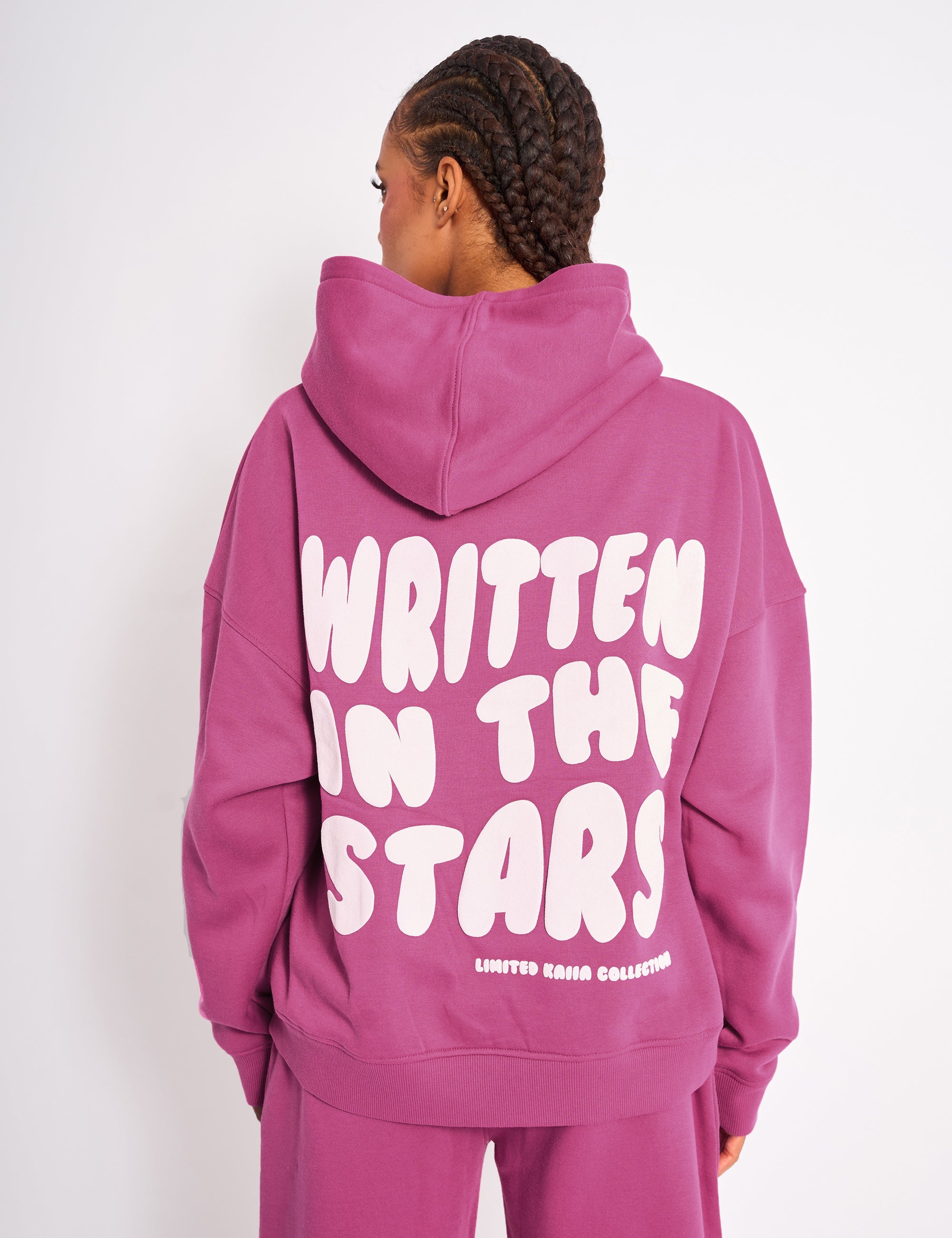 Kaiia Studio Oversized Hoodie Hot Pink White Public Desire