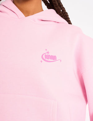 Kaiia Star Ombre Graphic Oversized Hoodie Baby Pink