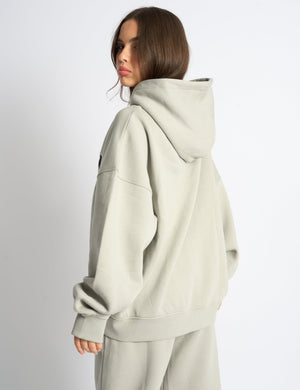 Kaiia Slogan Oversized Hoodie Pebble