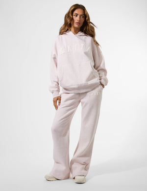 Kaiia Borg Slogan Oversized Hoodie Oat