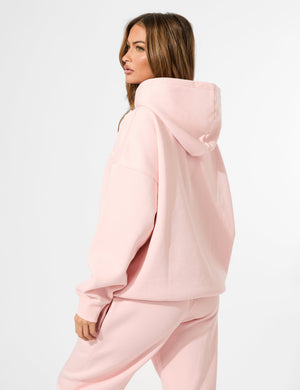 Kaiia Embossed Logo Oversized Hoodie Sugar Pink