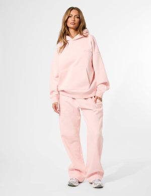 Kaiia Embossed Logo Oversized Hoodie Sugar Pink
