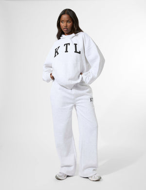 Kaiia KTL Logo Oversized Hoodie Light Grey Marl