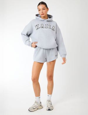 Kaiia Sport Oversized Hoodie Grey Marl & White