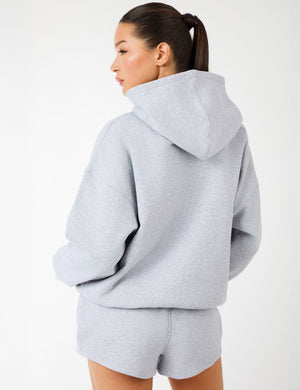 Kaiia Sport Oversized Hoodie Grey Marl & White