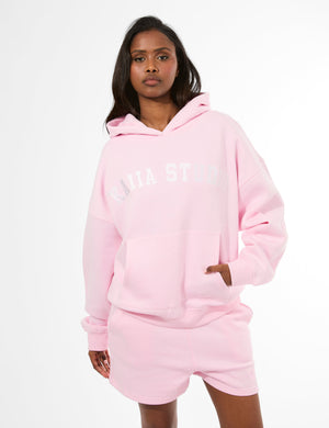 Kaiia Studio Oversized Hoodie Pink & White