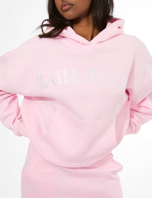 Kaiia Studio Oversized Hoodie Pink & White