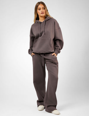 Kaiia Slogan Oversized Hoodie Mink