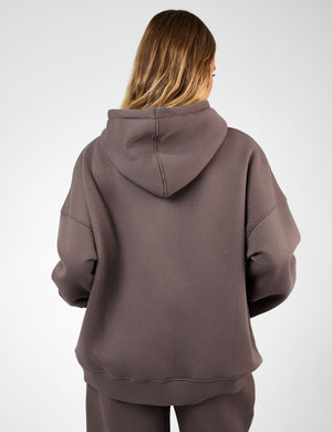 Kaiia Slogan Oversized Hoodie Mink