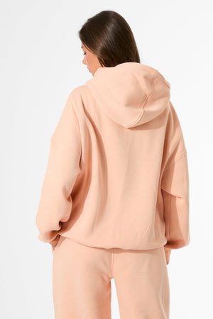 Kaiia Slogan Oversized Hoodie Tangerine