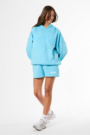 Kaiia Slogan Oversized Hoodie Pool Blue