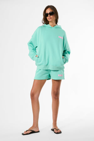 Kaiia Bubble Graphic Oversized Hoodie Spearmint & Baby Pink