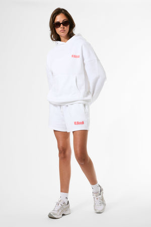 Kaiia Bubble Graphic Oversized Hoodie Vanilla & Coral