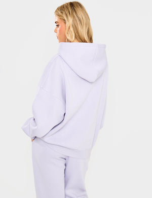 Kaiia Slogan Oversized Hoodie Dusty Lilac