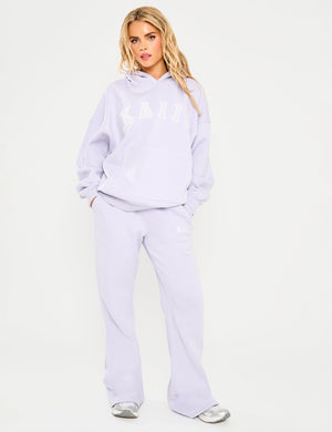 Kaiia Slogan Oversized Hoodie Dusty Lilac