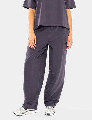 Kaiia Interlock Barrel Leg Joggers Midnight Charcoal