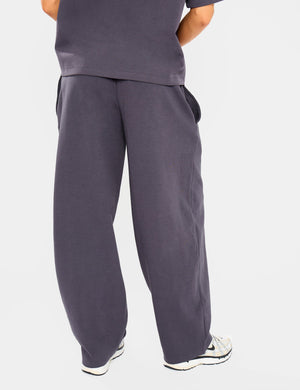 Kaiia Interlock Barrel Leg Joggers Midnight Charcoal