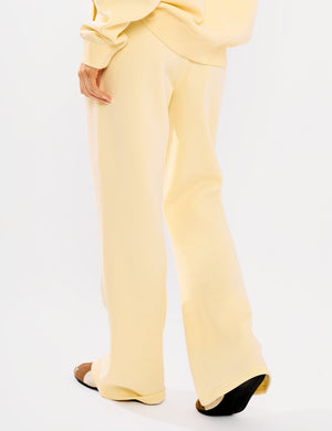Kaiia Logo Flared Wide Leg Joggers Lemon