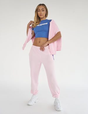 Kaiia Studio Bubble Logo Cuffed Joggers Baby Pink & Blue